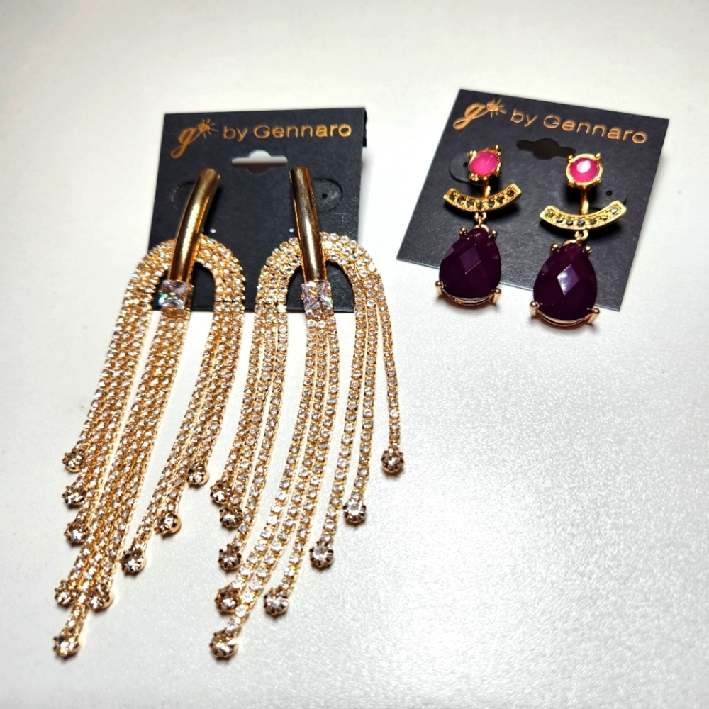G by Gennaro Gold Tone Earring Bundle of 2 New Jewelry
